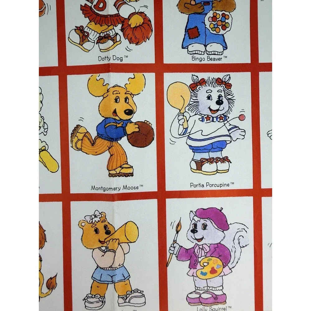 Vtg 1984 American Greetings Get Along Gang Animal Characters New Gift Wrap